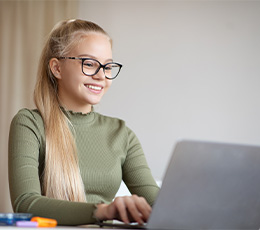 Home Girl At Computer Individualized Academic Coaching And Subject Tutoring